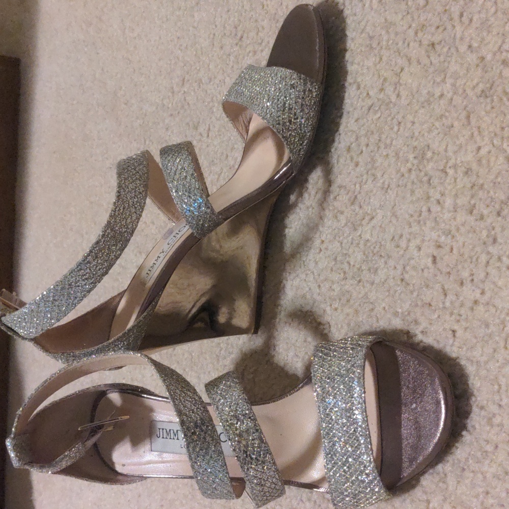 Jimmy Choo Fearne Wedge Sandal Champagne 38.5
